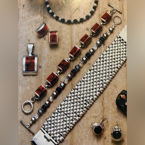 Silpada RARE Sterling Silver Red Jasper Pendant & Matching Jasper Bracelet SET - Picture 16 of 16